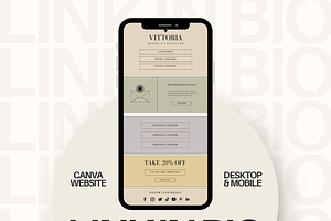 Canva Link in Bio Template, a Landing Page Template by Branding Babe Co.