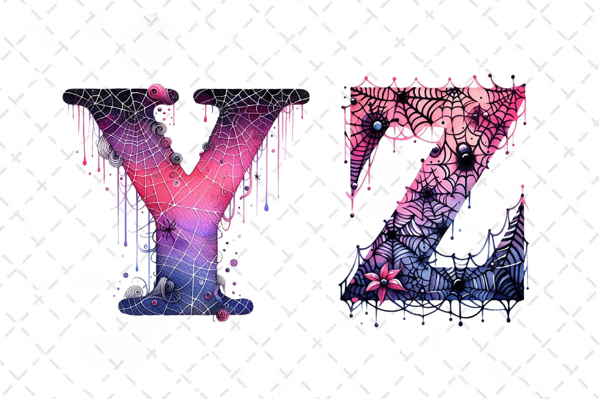 Spiderweb Doodle Letters Sublimation, a Work Illustration by Dream Creation (Photo 6 of 6)