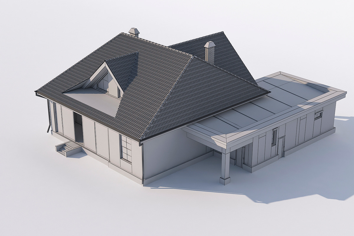 House with attic, an Architecture 3D Model by profdesign (Photo 16 of 18)