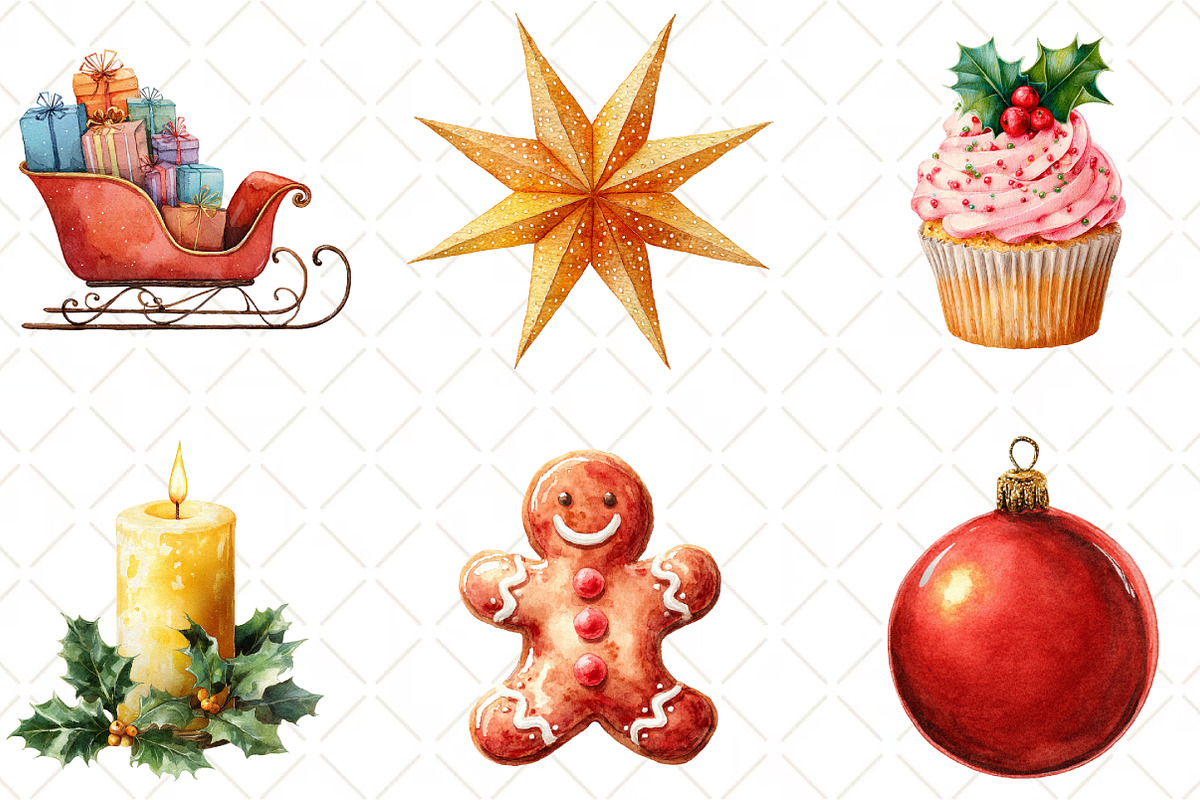 Festive Christmas Clipart, an Illustration by Black Bird Studio (Photo 5 of 6)