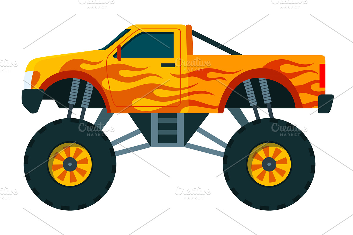 Monster truck. Bright colorful, a Transportation Illustration by Things for designers