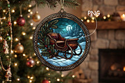 Stained Glass Sleigh Ornament Art, an Animal Illustration by CrexoraLab (Thumbnail 1 of 3)