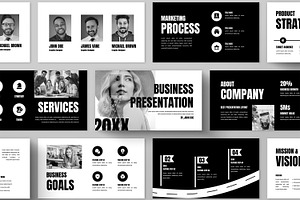 Black & White Business Presentation, a Presentation Template by ContestDesign