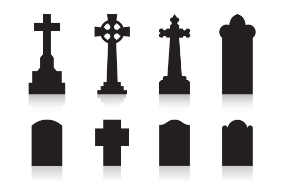 Tombstone Silhouette Icons