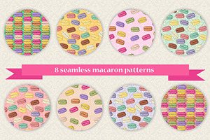 Set of seamless french macarons