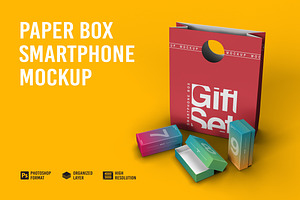 Paper Box Smartphone Mockup