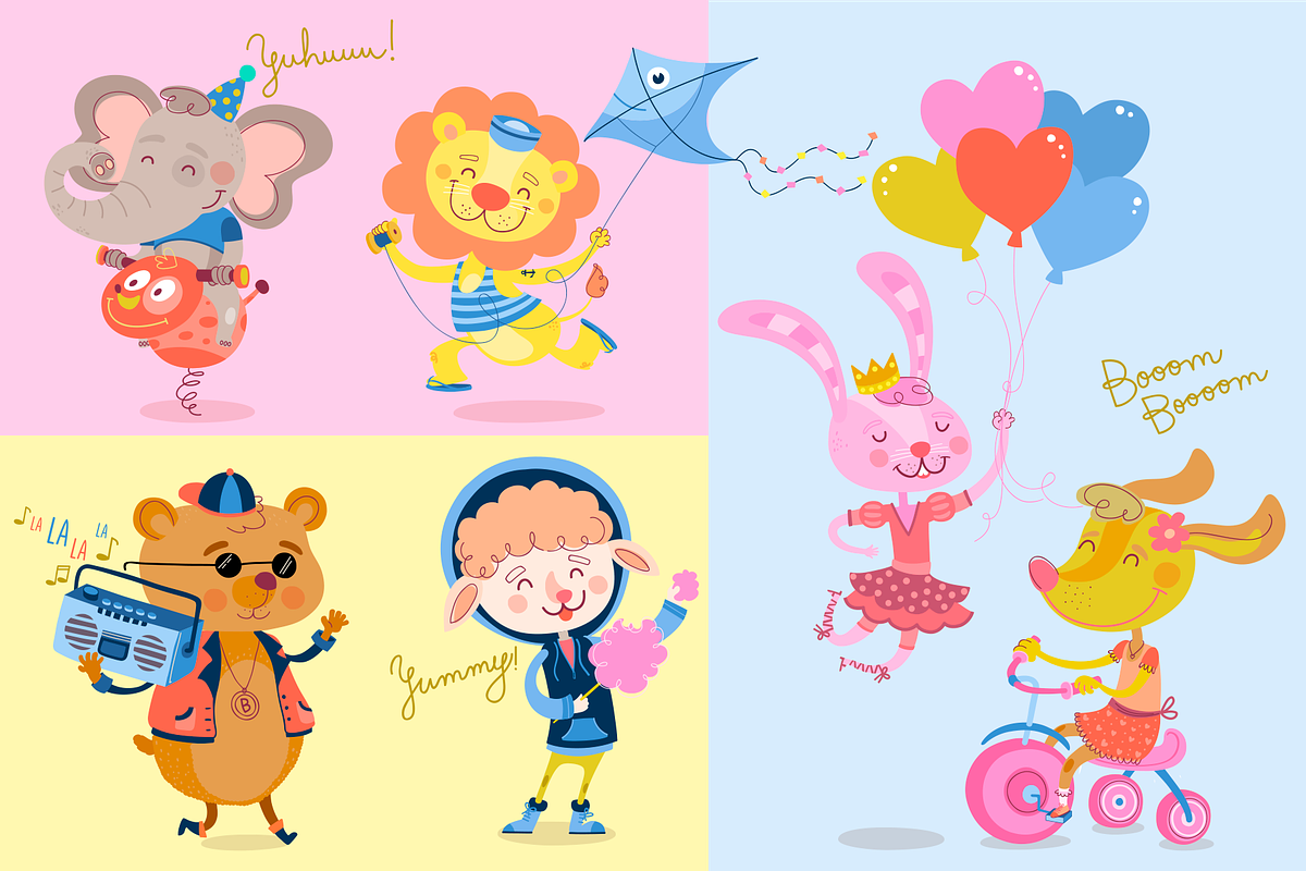 Fun in the Park. Cute animals., an Animal Illustration by Isa De Gregorio (Photo 3 of 8)