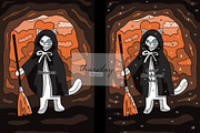 Cat Halloween color by number, a Graphic by Thursdaypaper (Thumbnail 3 of 4)