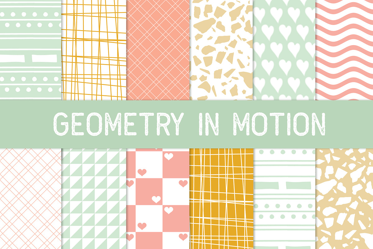 Geometry in Motion Pastel Patterns, a Pattern Graphic by Patterns for Dessert (Photo 1 of 4)