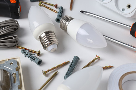 Concept of electrician or electrical tools, close up, an Industrial Photo by AtlasStudio PRO