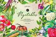 Vegetables clipart watercolor, a Food Illustration by Vero Arts (Thumbnail 1 of 9)