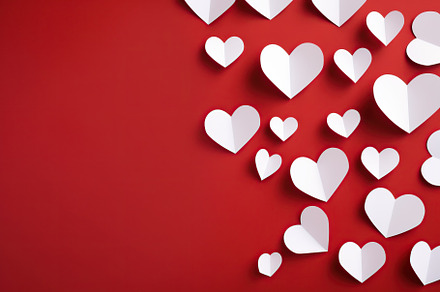 Decorative white paper hearts. Valentines day, a Holiday Photo by AlyaAnd