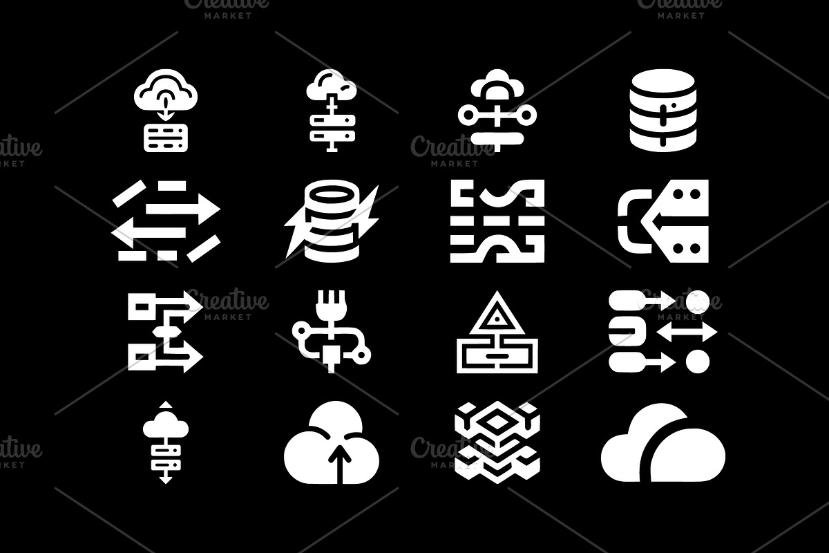 Tech Cloud Data Server Icons Bundle, a Solid Icon by Vectorium Studio (Photo 24 of 24)