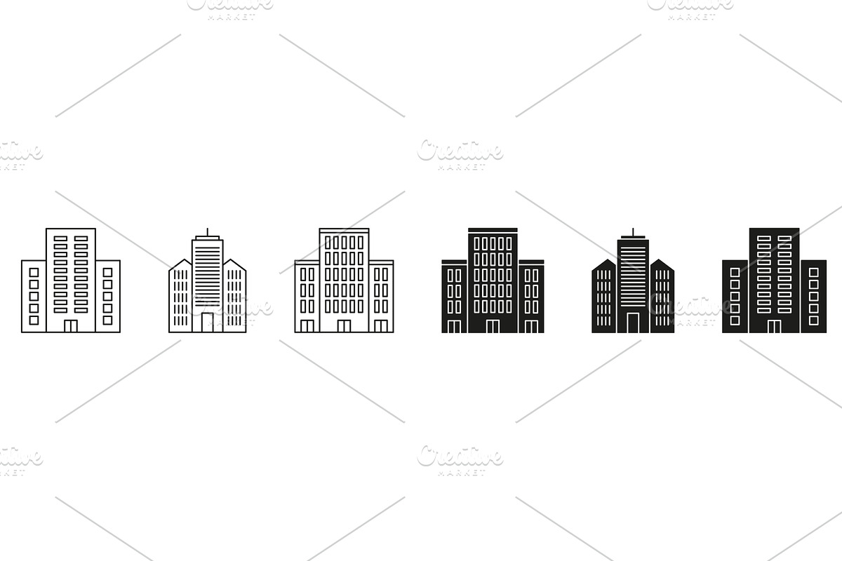 Skyscraper Building Icons, an Object Illustration by Gentle Studio