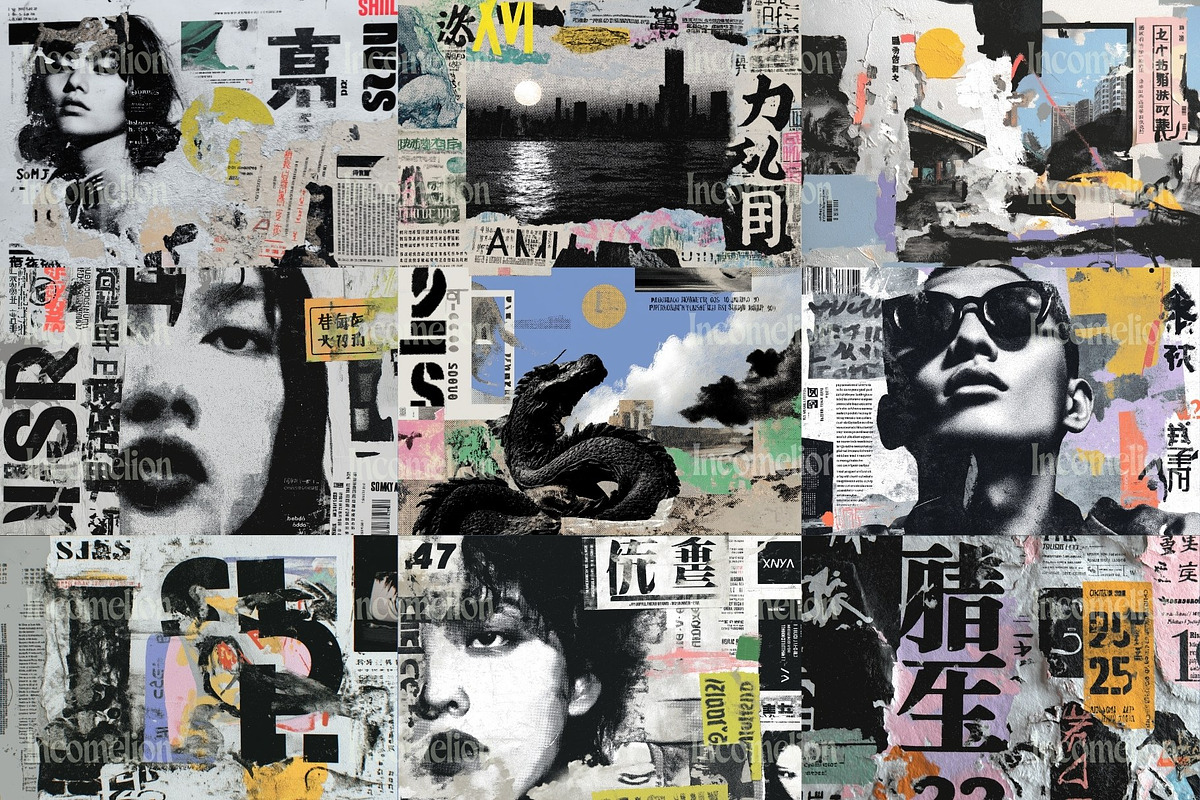 70 Japanese Collage Wallpapers, a Wallpaper Graphic by Incomelion (Photo 4 of 9)