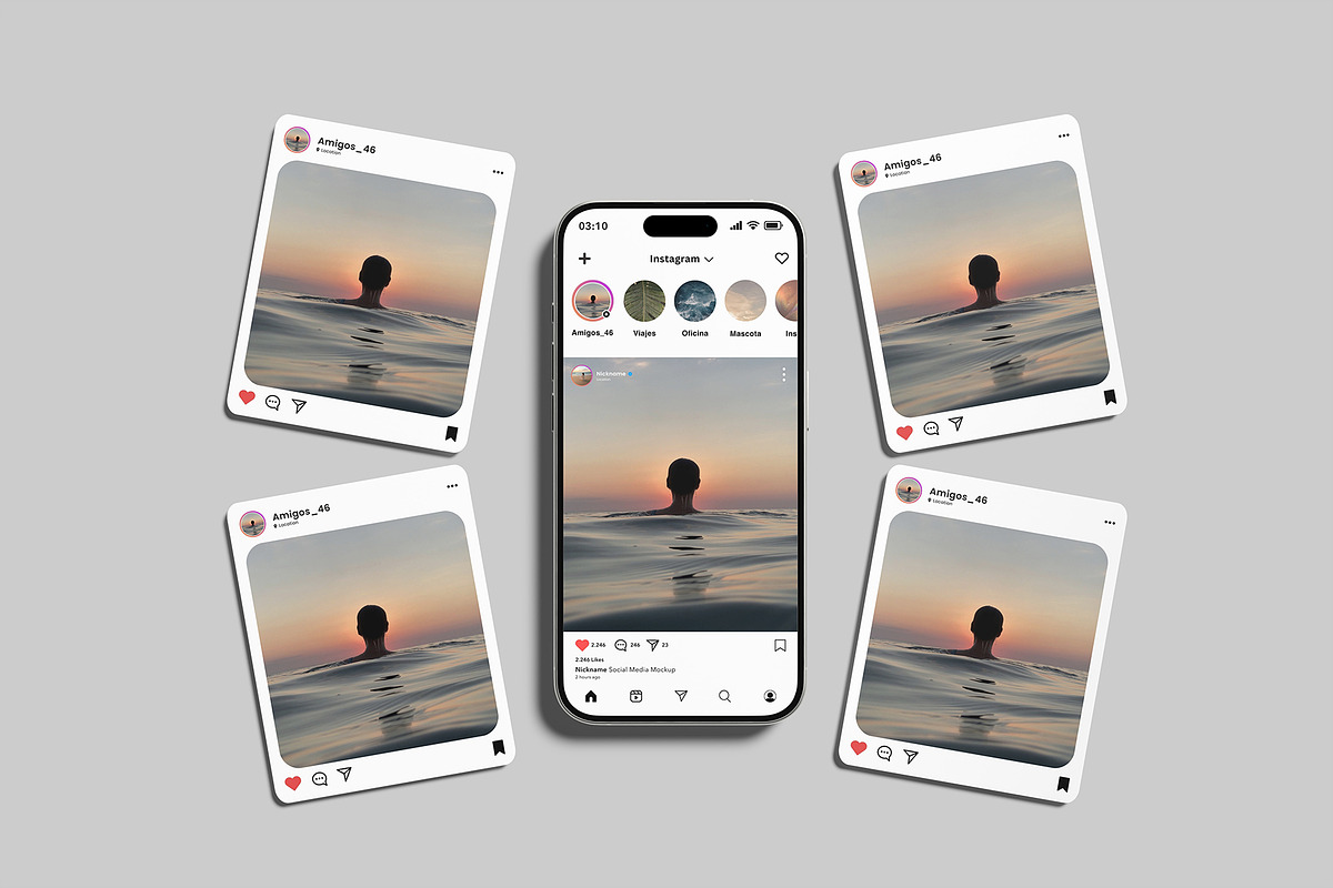 Social Media Instagram Mockup, an iPhone Mockup by Amigos__46 (Photo 8 of 9)