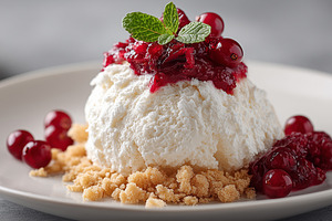 Creamy mound of ricotta cheese, a Food & Drink Photo by MistyDay
