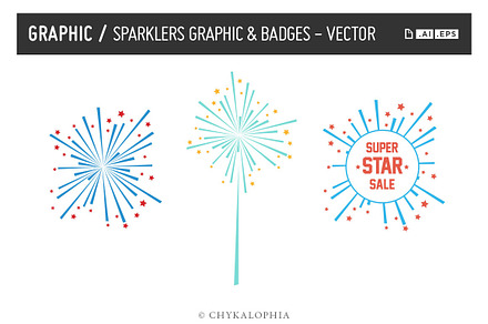 Sparklers Graphic Vector