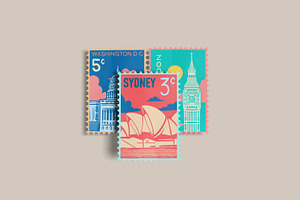 Minimalist Postage Stamp Mockup