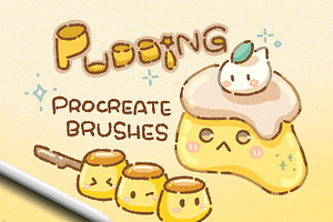 16 Pudding Procreate Brushes