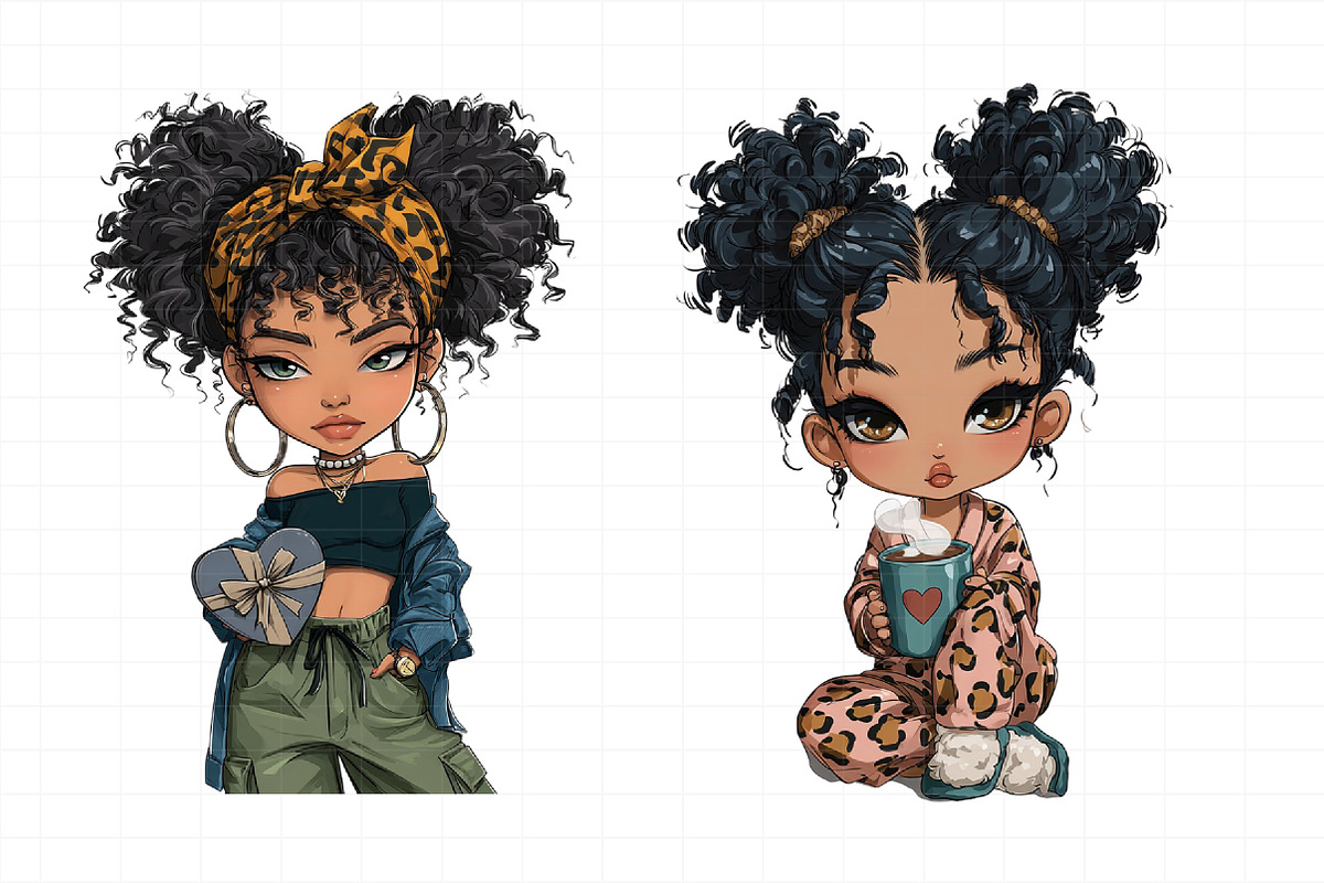 Valentine Holiday Black Girl Clipart, an Illustration by Daily.Designs (Photo 6 of 8)