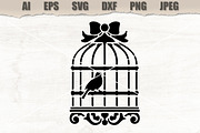 Stencil Vintage Birdcage, a Decorative Illustration by MARYCRAFTIRIA (Thumbnail 1 of 3)