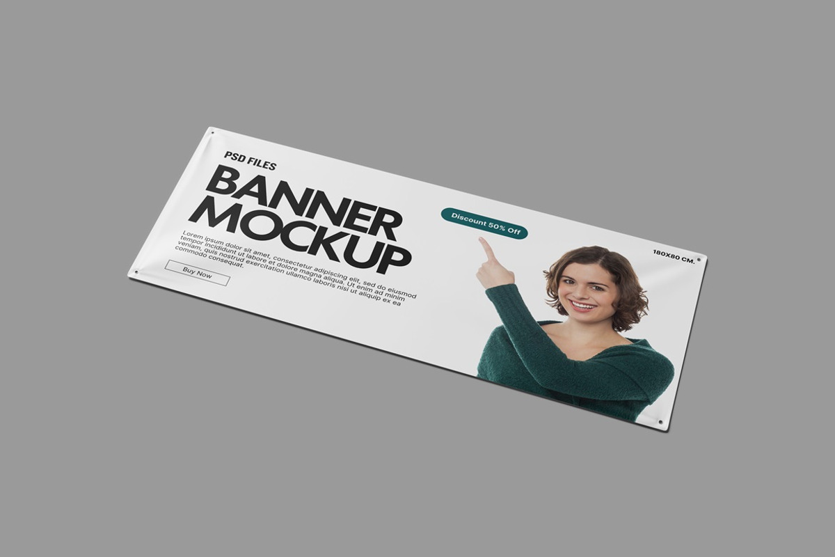 Realistic Banner Mockup, an Advertising Mockup by GraphicWindow (Photo 4 of 6)