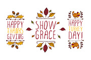 Hand-sketched Thanksgiving elements, a Decorative Illustration by AV Design (Thumbnail 2 of 4)