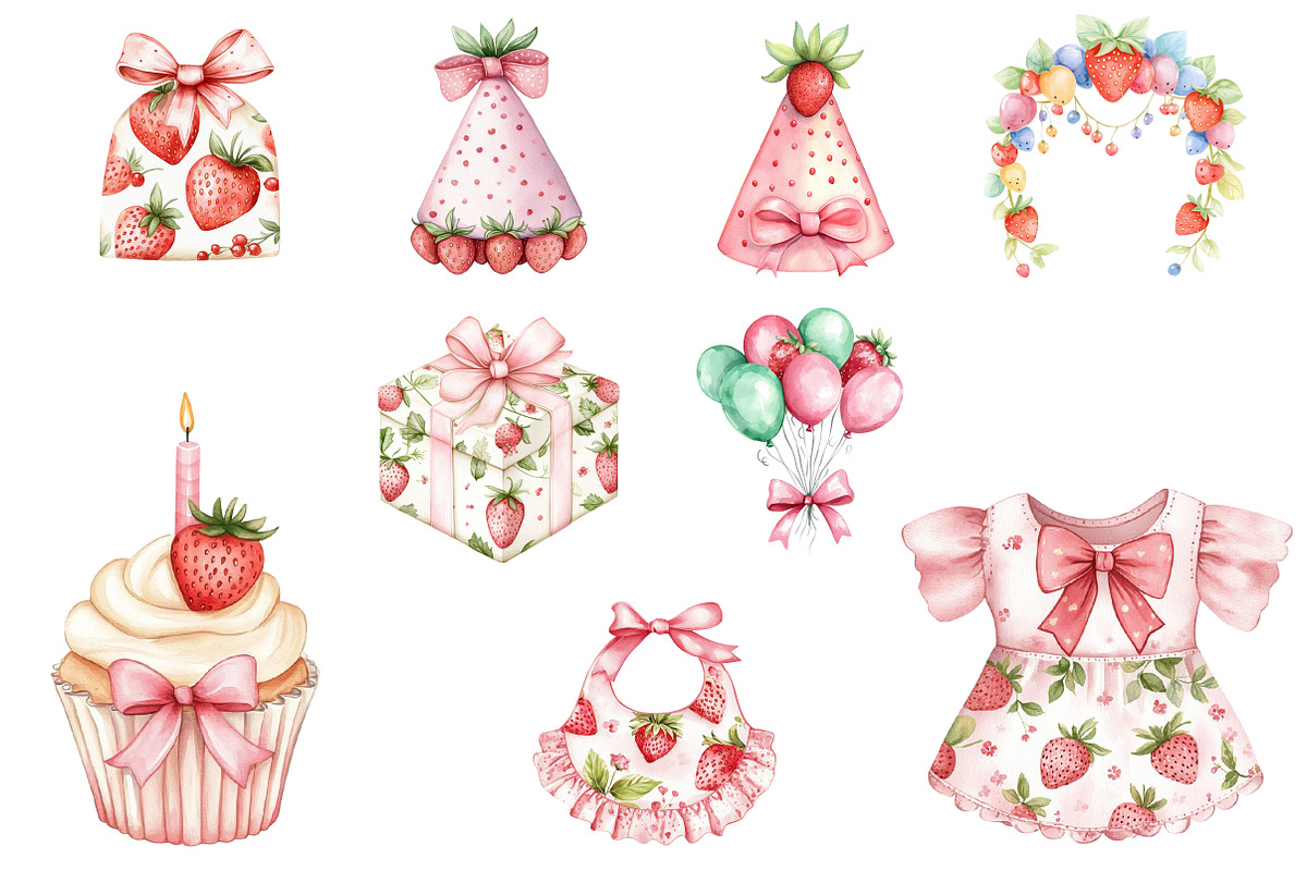 Berry Birthday Clipart, a Seasonal Illustration by CitraGraphics (Photo 6 of 6)