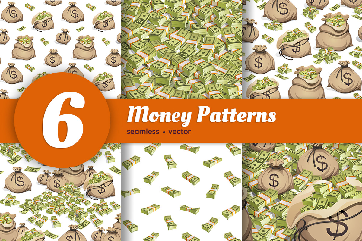 Money. Dollars. Seamless Patterns, a Pattern Graphic by Yulia Ogneva (Photo 1 of 3)