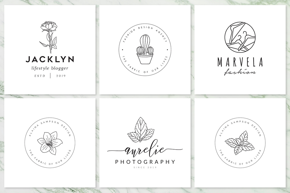 200 Hand Drawn Feminine Logo Bundle, a Branding & Logo Template by XpertgraphicD (Photo 15 of 61)
