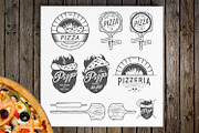 Vintage pizzeria logos and elements, a Food Illustration by 1baranov (Thumbnail 1 of 2)