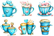 Valentine Coffee Cup Clipart, an Illustration by DreamArtGraphic (Thumbnail 2 of 5)
