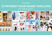 15 Pinterest Mood Board Templates V2, a Social Media Template by Creativetacos (Thumbnail 1 of 5)