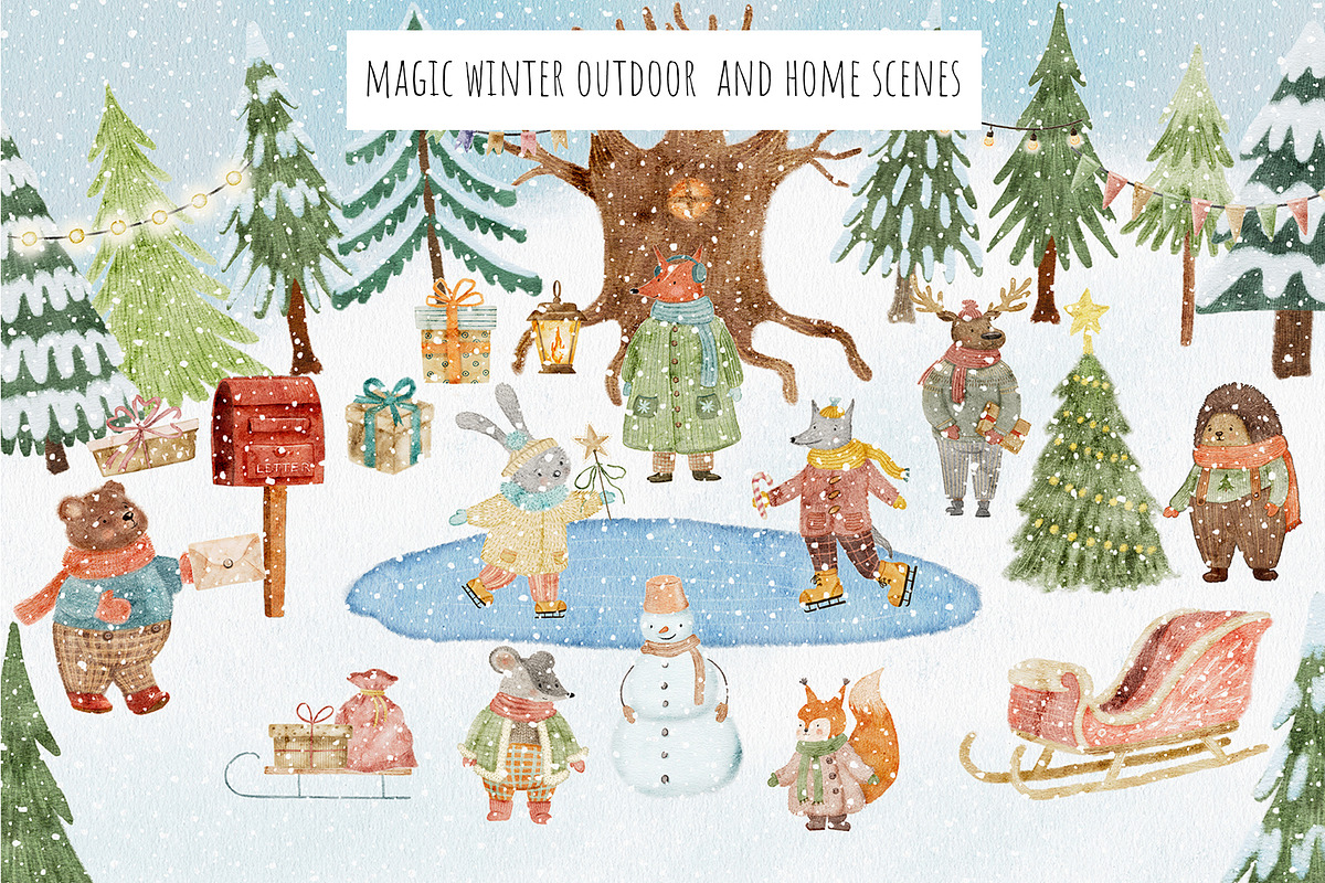Winter Forest Friends, an Animal Illustration by Kattypainting (Photo 5 of 10)