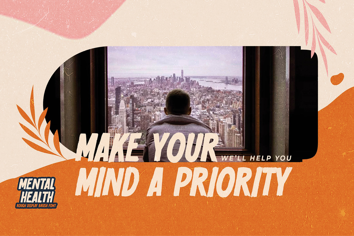 Mental Health -  Rough Display Brush, a Font by Gassstype (Photo 2 of 8)