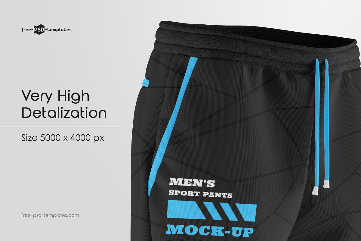 Men's Sport Pants Mockup, a Bottom Mockup by Free-PSD-Templates (Photo 3 of 4)