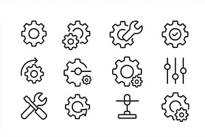 Vector illustration of various gears, an Illustration by ZinetroN