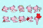 Cute Axolotl, Set Animals in Love, an Animal Illustration by ArtVarStudio (Thumbnail 2 of 3)
