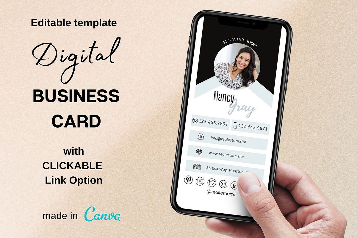Digital Business Card / Link in Bio, a Social Media Template by MediaKitTemplates (Photo 1 of 5)