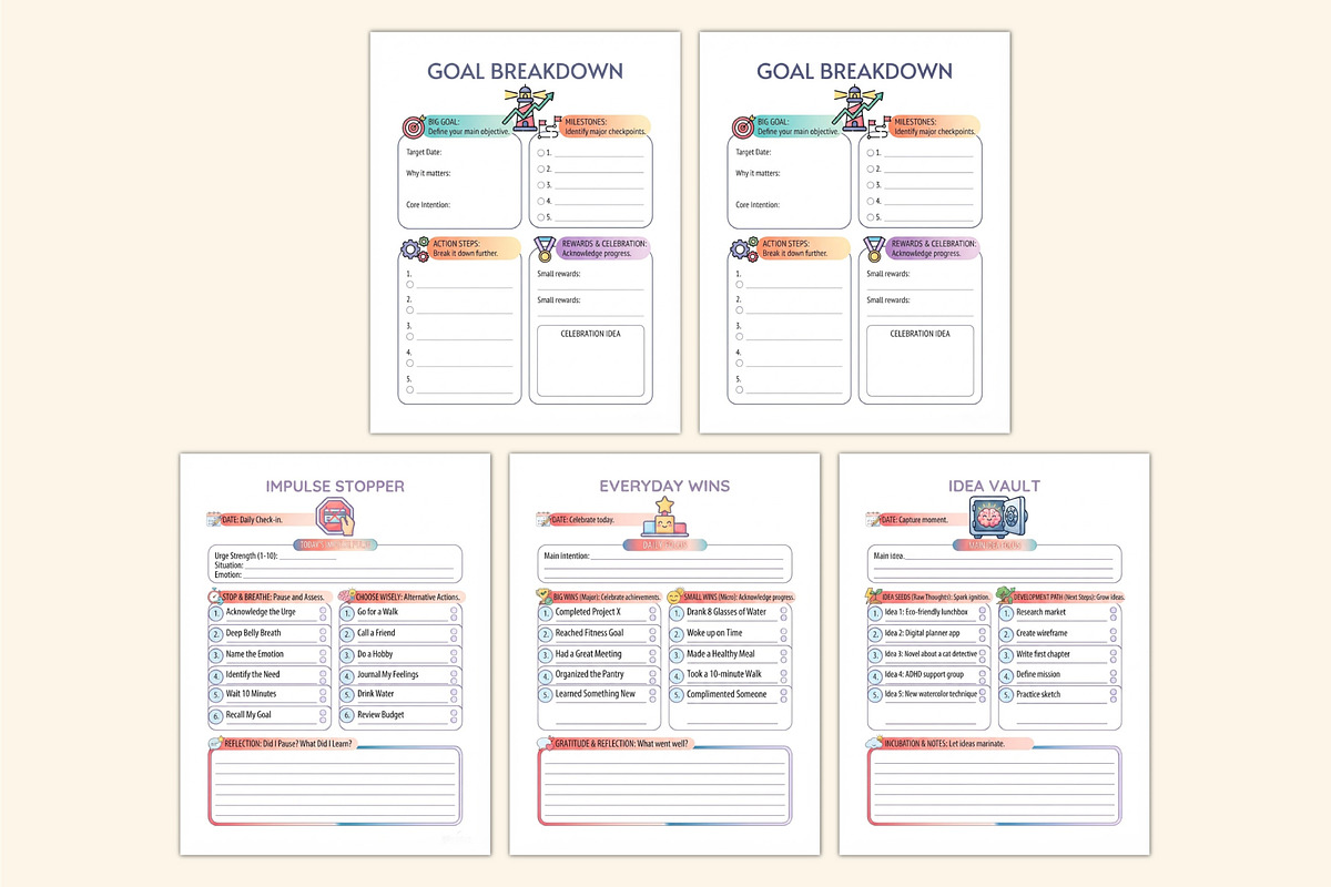 2027 ADHD Everyday Wins Planner, a Stationery Template by Shumaya (Photo 4 of 6)