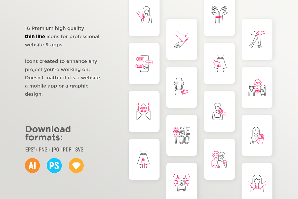 Harassment | 32 Icons Set Hand Drawn, an Outline Icon by Marina Silence (Photo 11 of 16)