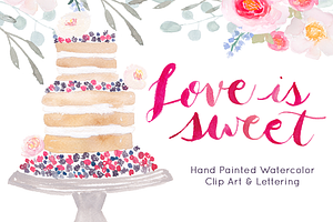 Wedding Cake Watercolor Clip Art