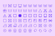 Laundry Symbols | Line icons, an Outline Icon by Abstracto-Create (Thumbnail 4 of 7)