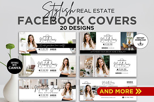 Facebook Cover Real Estate Banners, a Social Media Template by CreativeVinesStore