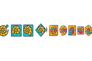 Colorful geometric designs featuring, an Illustration by ZinetroN
