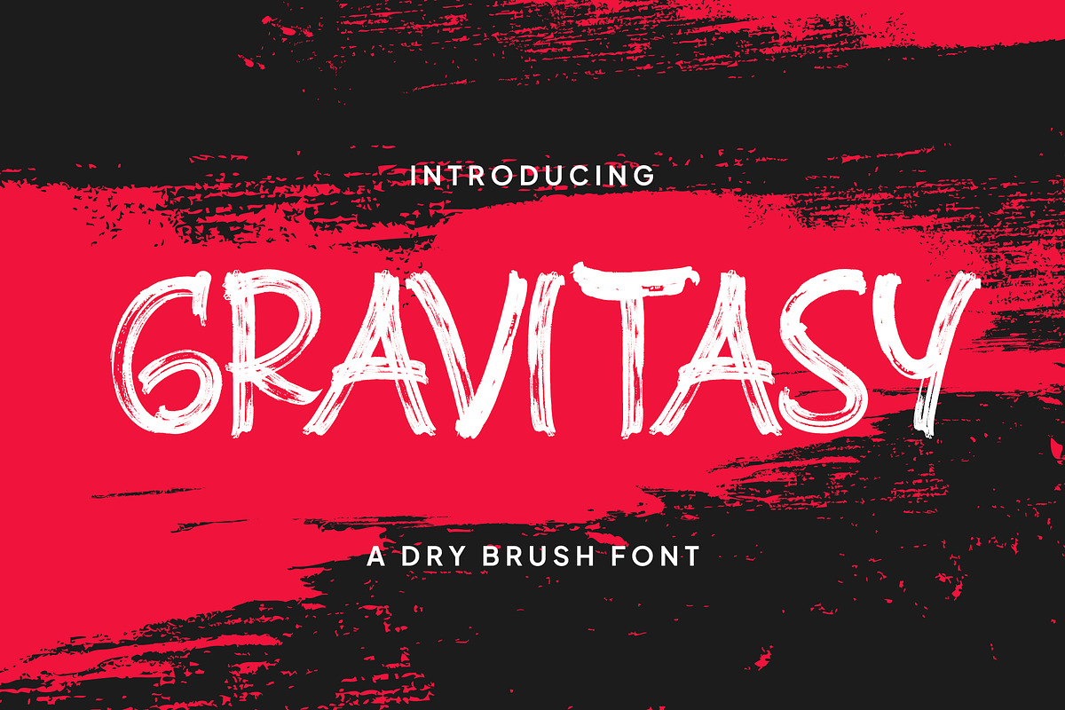 Gravitasy – Expressive Dry Brush Fon, a Script Font by Imiftype Studio (Photo 1 of 7)