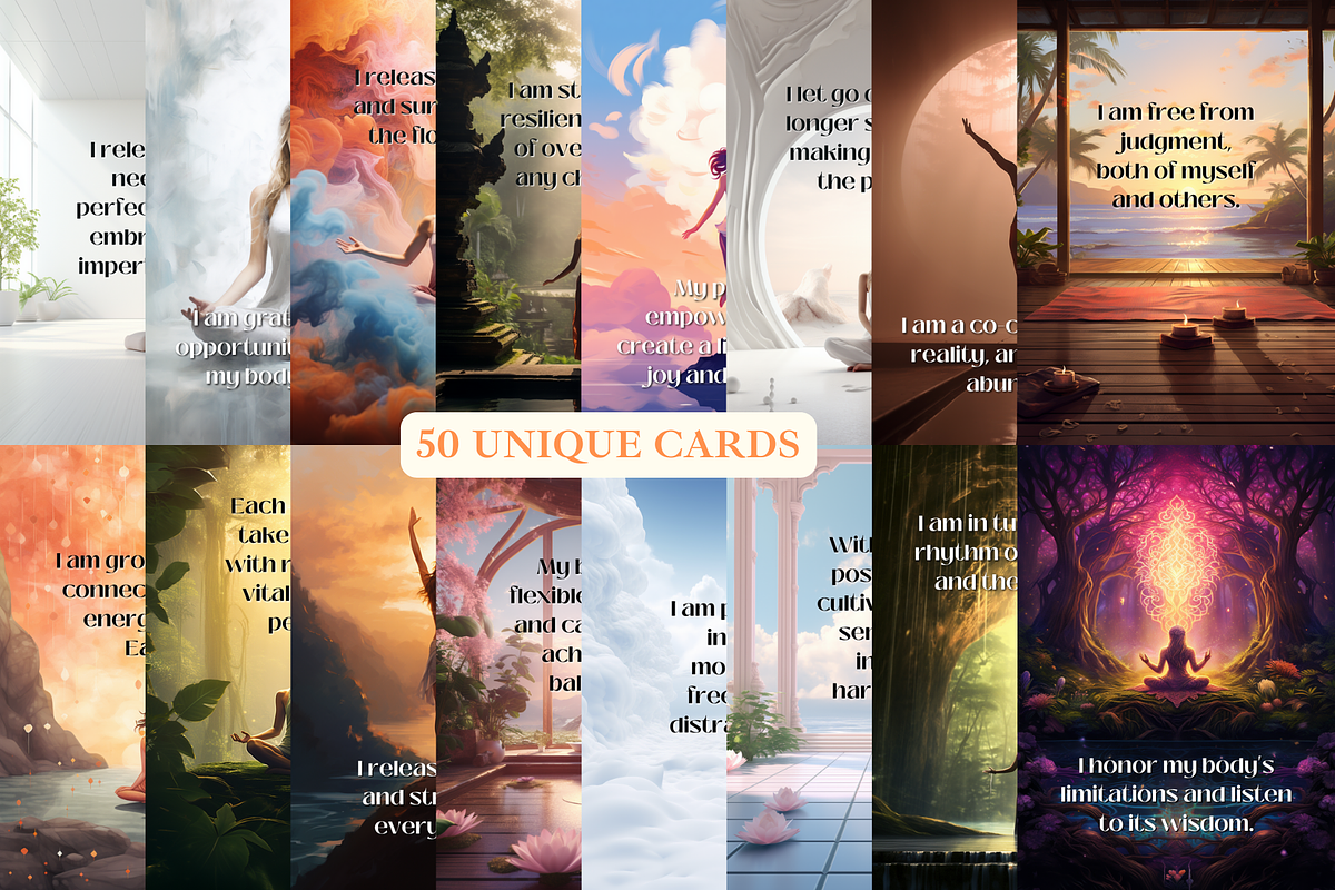 Yoga Affirmation Cards Canva Templat, a Card Template by mkStudioLab (Photo 2 of 3)