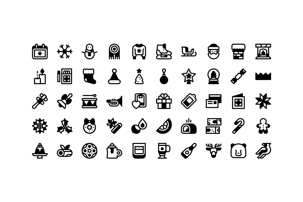 50 Christmas Icons, an Outline Icon by Side Project (Photo 3 of 8)