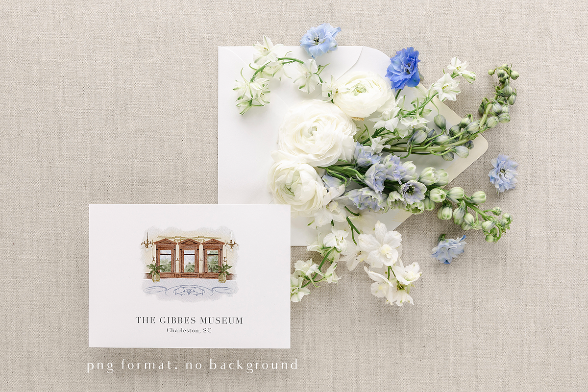 Watercolor charleston wedding venue, an Object Graphic by Grace Noboa Illustrations (Photo 6 of 8)